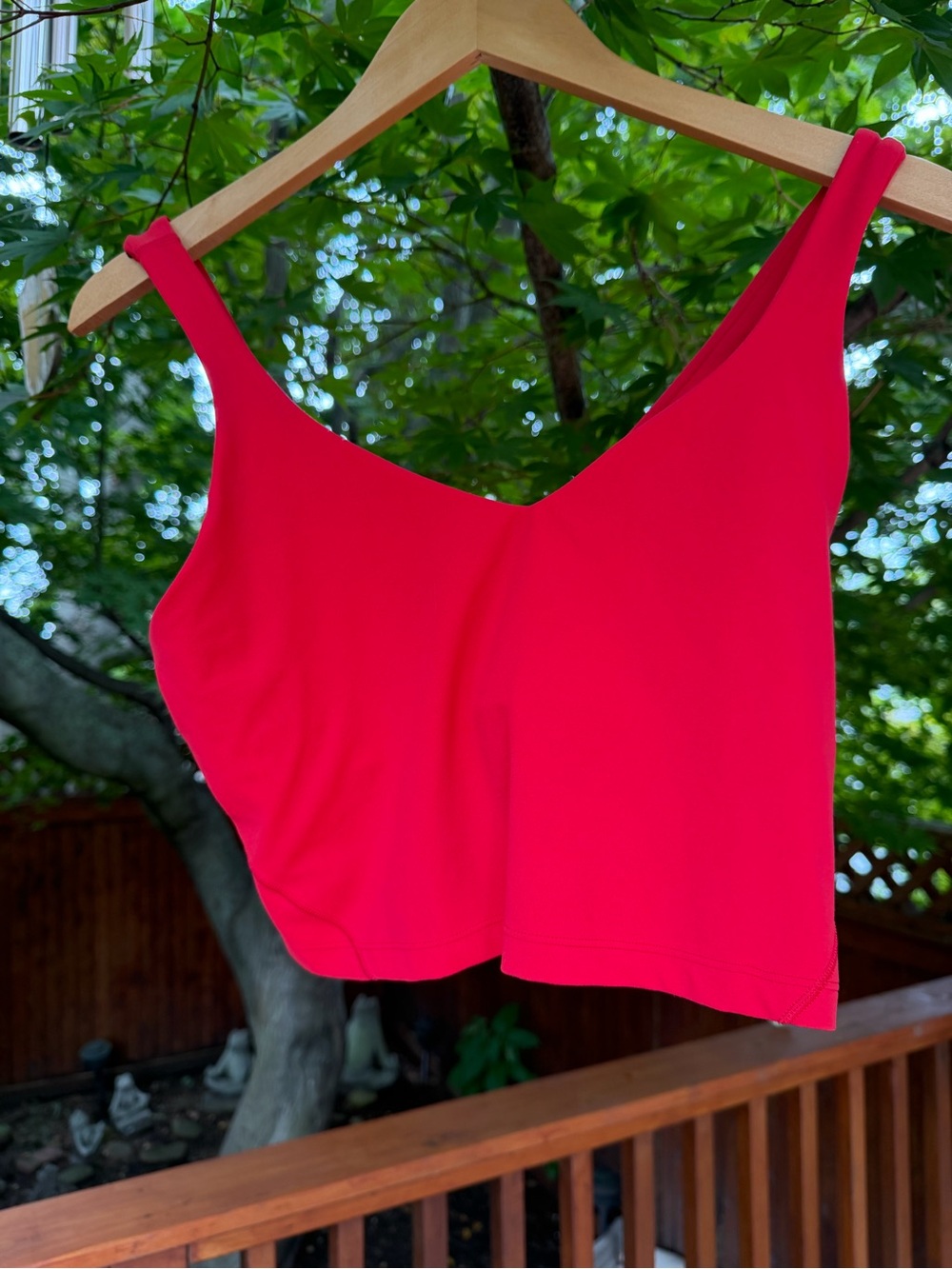 lululemon athletica Bright Red V-Neck Crop Tank